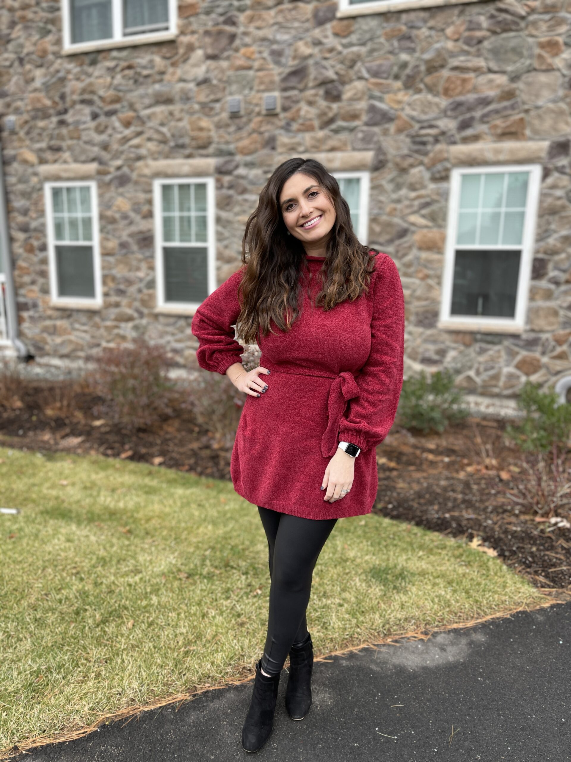 dress outfit with leggings